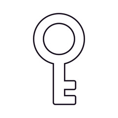 old key icon over white background vector illustration