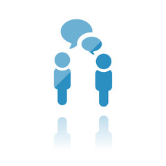 Reflektierendes Symbol mit Glanz - Gespr&auml;ch