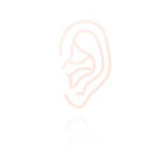 Reflektierendes Symbol mit Glanz - Ohr Kontur