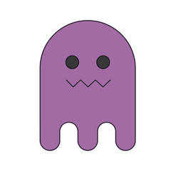 cartoon ghost icon over white background vector illustration