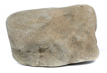 Single natural stone on white background