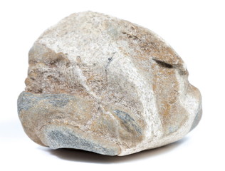 Obraz premium Single natural stone on white background