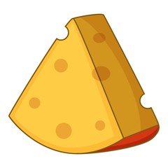 Cheese icon, cartoon style
