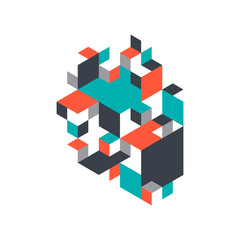 Fototapeta premium Abstract background decorative with isometric shape