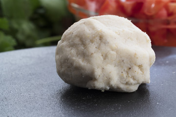 Tortilla Dough on Press