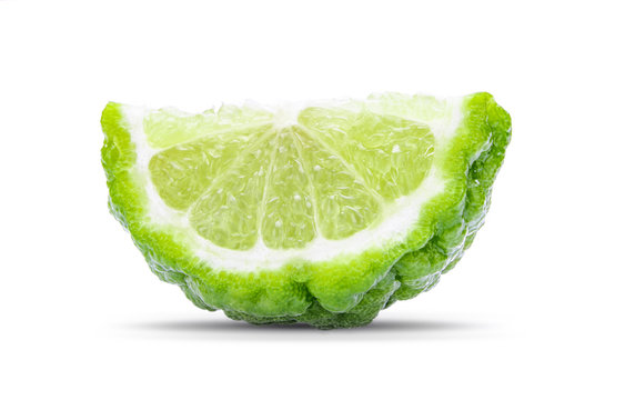 Bergamot slice isolated on white background