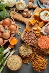 Rustic, healthy, organic paleo food assortment