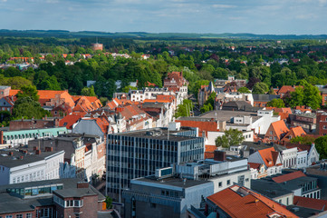 Aerial view of the German city of Lubeck