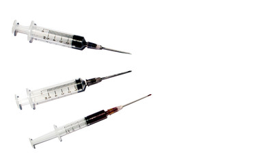 injection needle isolated on white background .background with copy space for text