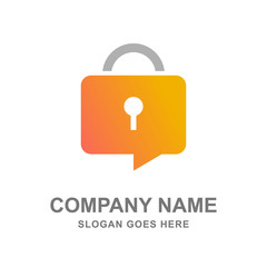 Security Padlock Key Lock Logo Vector Design