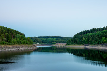 Fototapeta na wymiar Oker Reservoir in the Harz Mountains in Germany