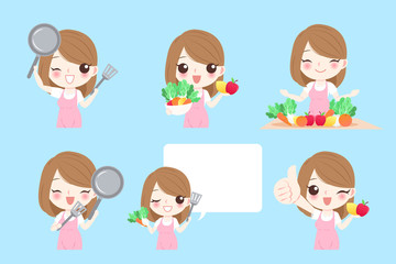 cute cartoon housewife