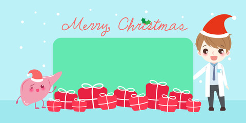 doctor and liver with christmas