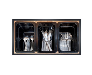 cutlery box on isolated white background