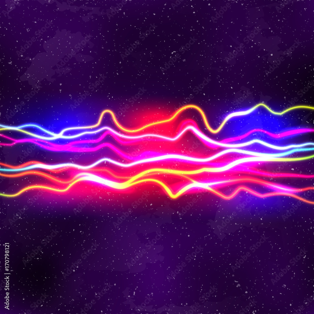 Poster neon lines new retro wave background with 80s vhs style