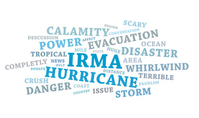 Irma hurricane 2017, abstract vector background