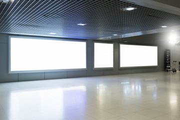 blank advertising billboard at airport