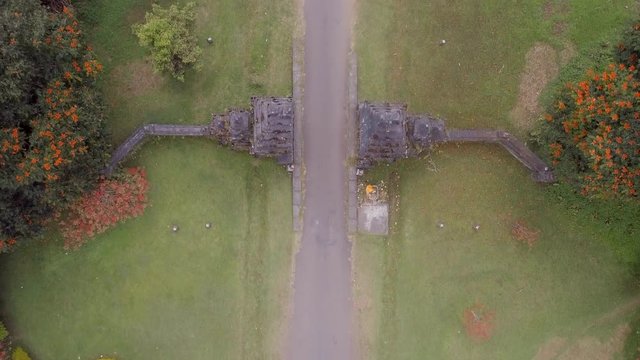 Bird's Eye View of a Typical Candi Bentar Split Gate at the Entrance to a Balinese Temple