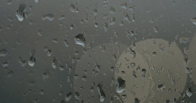 Rain water drops on the windows glass