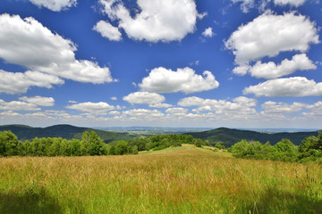 Rural summer landscape, Beskid Niski, Poland