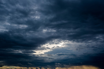 dark storm clouds with background,Dark clouds before a thunder-storm.