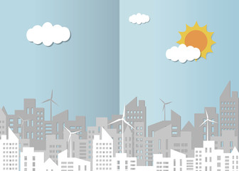 Fototapeta premium buildings with windmill