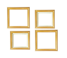 Collection of vintage photo frame isolated on white background