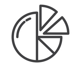 Pie chart line icon, outline vector sign, linear style pictogram isolated on white. Symbol, logo illustration. Editable stroke