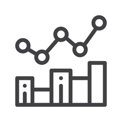 Chart diagram line icon, outline vector sign, linear style pictogram isolated on white. Symbol, logo illustration. Editable stroke