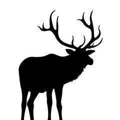 deer vector illustration  black silhouette 