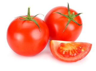 fresh tomato isolated on white background. close up