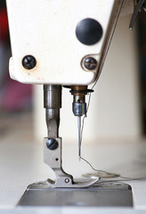 Closeup old sewing machine.