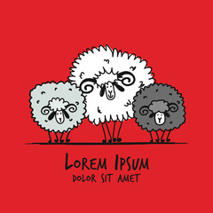 Funny rams, sketch for your design