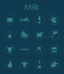 Set of milk simple icons