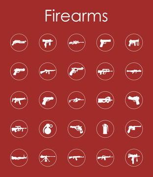 Set Of Firearms Simple Icons