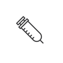Syringe line icon, outline vector sign, linear style pictogram isolated on white. Symbol, logo illustration. Editable stroke