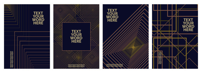 Set of 4 minimal geometric graphic covers design. Simple poster template in formal tone.