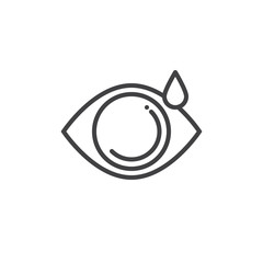 Eye drops line icon, outline vector sign, linear style pictogram isolated on white. Healthcare and medicine symbol, logo illustration. Editable stroke