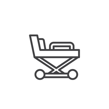 recommend clip art: Hospital stretcher line icon, outline vector sign, linear style pictogram isolated on white. Medicine and Health symbol, logo illustration. Editable stroke