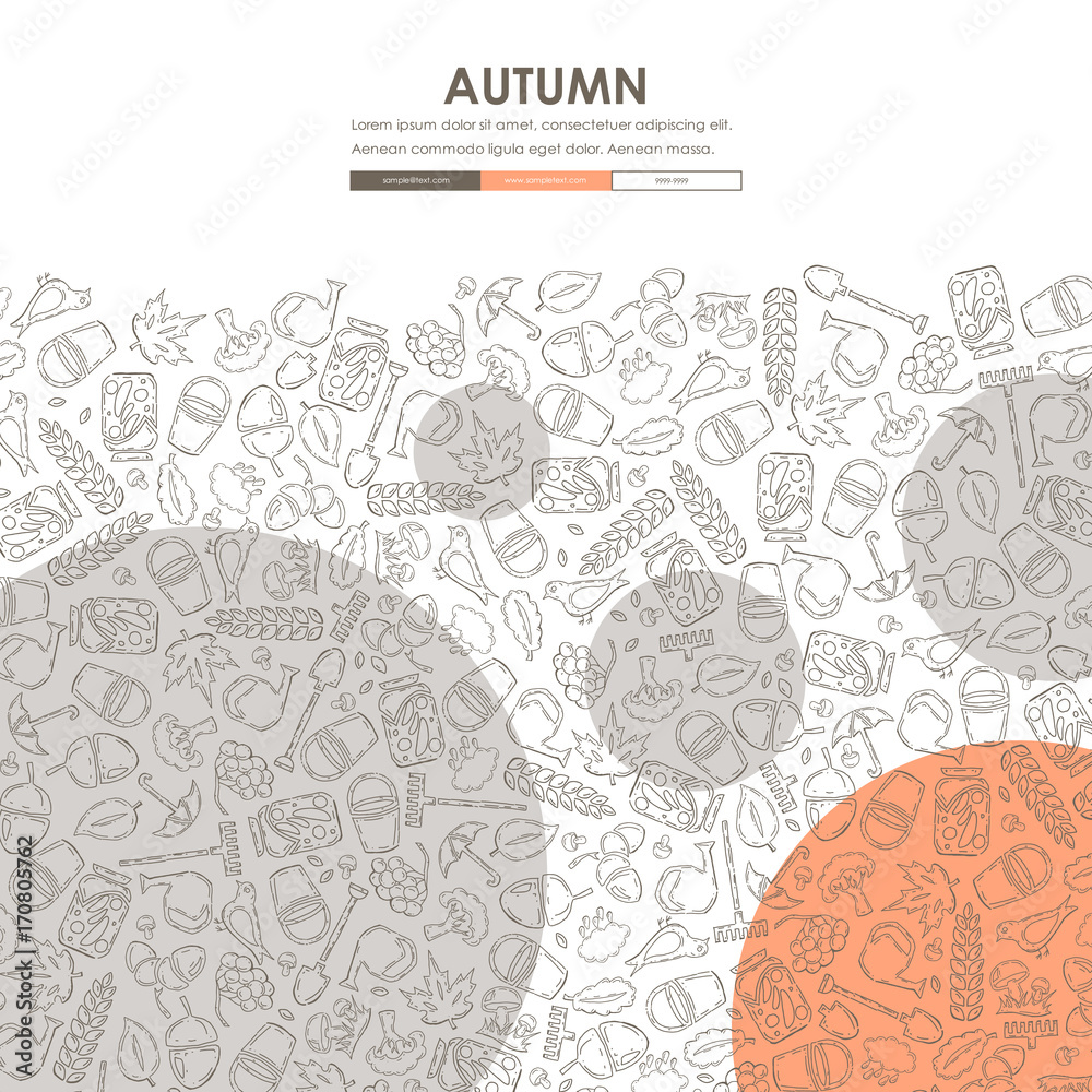 Canvas Prints autumn Doodle Website Template Design