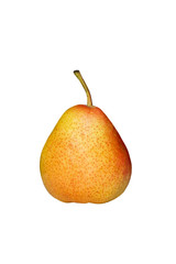 Fresh ripe yellow and red pear isolated on white background