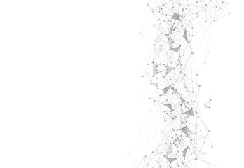 Abstract Polygonal Space Background with Connecting Dots and Lines