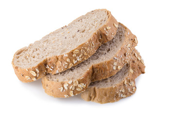 freshly baked bread isolated on white background
