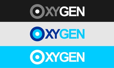 oxygen or xygen generation simple logo with three background option colour