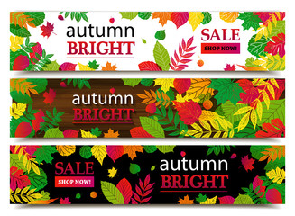 Naklejka premium Autumn sale banners