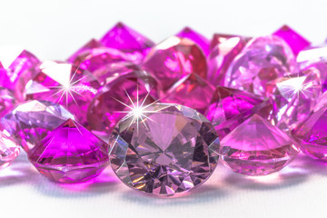 colorful gems on white background