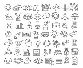 Business icons set in line style