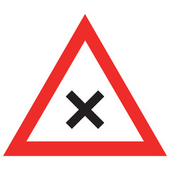 Obraz premium Triangular crossroads road sign