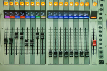 Closeup Audio sound  and mixer music .
