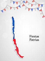 illustration of elements of Chile's National Independence Day background